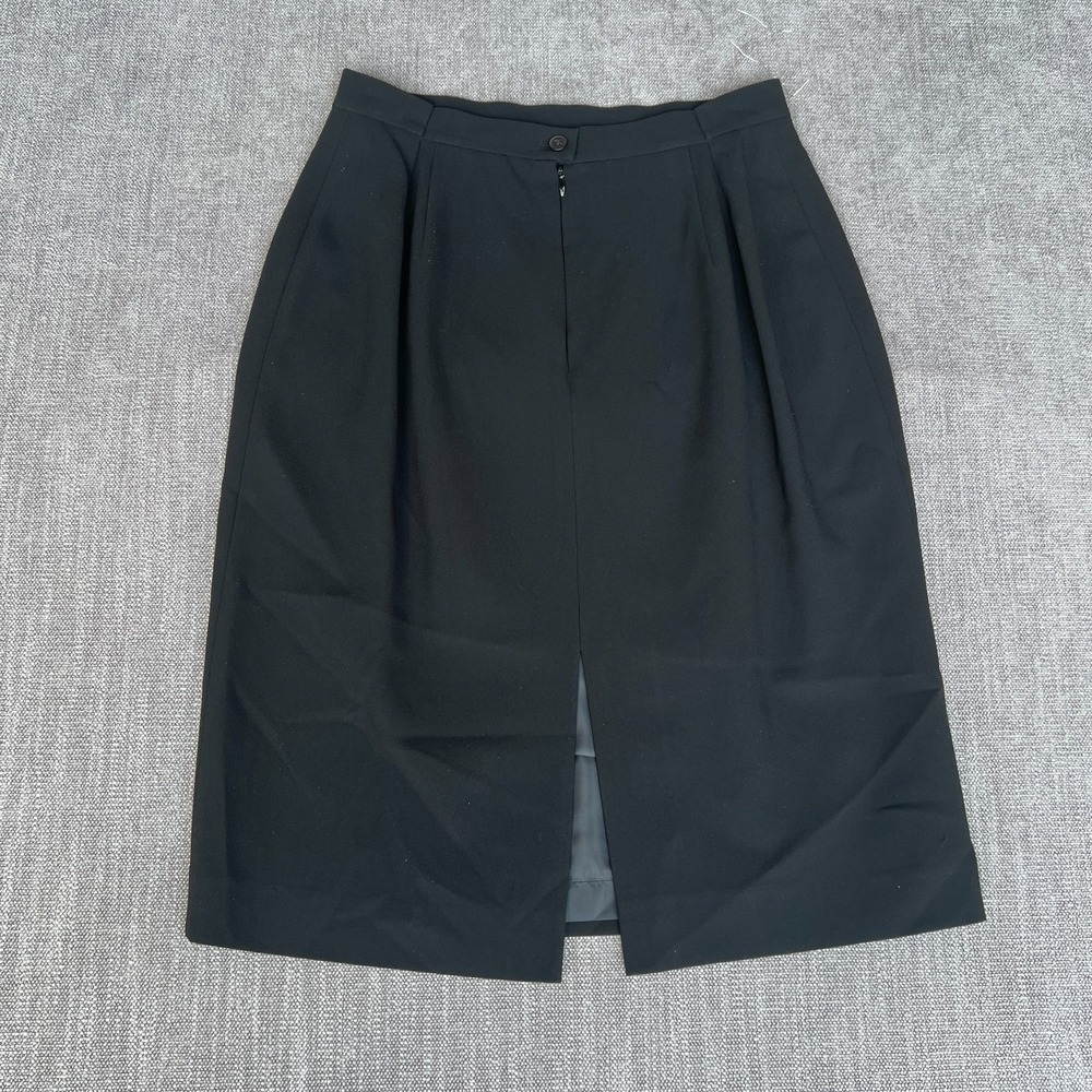 Jones NY Platinum Pencil Skirt Womens 10 Black Formal Office Career Back Zip